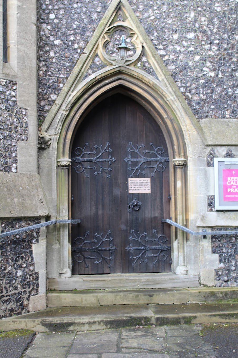 The great oak west doors of St Nicholas Church