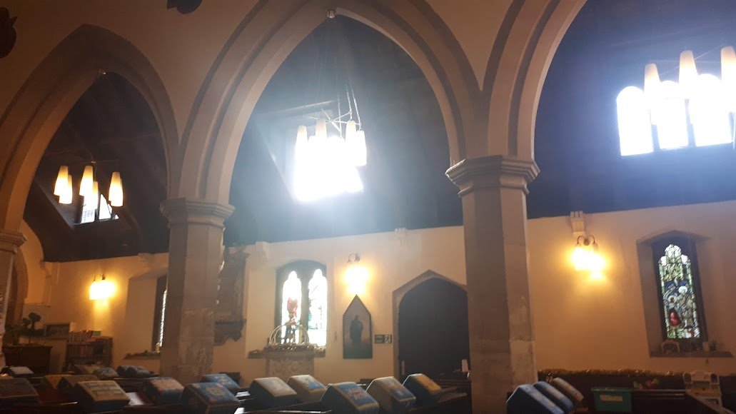 The interior arches of St Nicholas Church